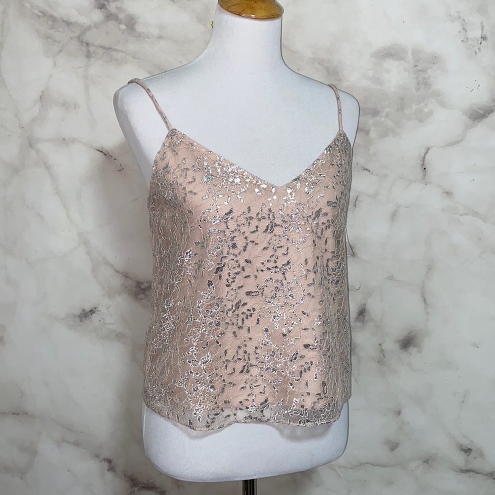 After Six Double Layered Lace V-Neck Tank